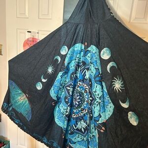 Mandala and Moon Phases Shawl/ Cloak